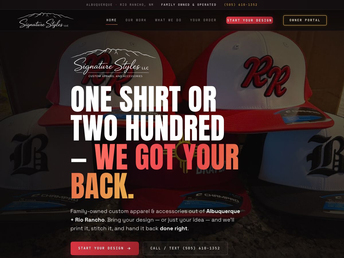 Signature Styles LLC website built by CheatCode Solutions